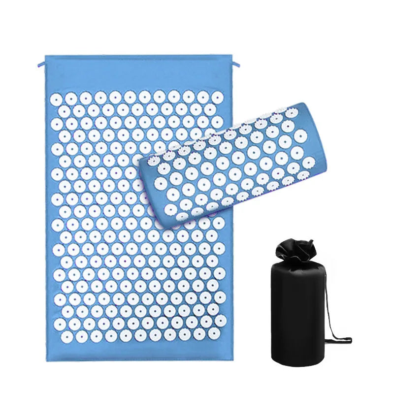 Acupressure Mat Sensi Massage Mat Pillow Set Acupuncture Massage Yoga Cushion Relieve Back Pain Foot Massager Shakti Mat