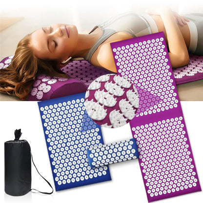 Acupressure Mat Sensi Massage Mat Pillow Set Acupuncture Massage Yoga Cushion Relieve Back Pain Foot Massager Shakti Mat