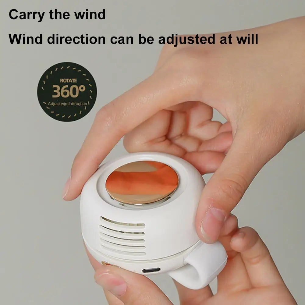 Portable Mini Neck Fan 360° Adjustable USB Rechargeable Personal Cooling Fan Wearable Clip-on Fan for Outdoor/Travel/Summer Gift