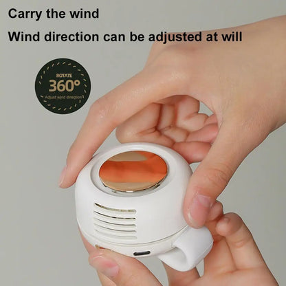 Portable Mini Neck Fan 360° Adjustable USB Rechargeable Personal Cooling Fan Wearable Clip-on Fan for Outdoor/Travel/Summer Gift