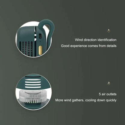 Portable Mini Neck Fan 360° Adjustable USB Rechargeable Personal Cooling Fan Wearable Clip-on Fan for Outdoor/Travel/Summer Gift