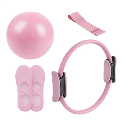 Portable Pilates Set Toning Pilates Ring Resistance Band Workout Exercise Tool For Pregnancy Postpartum Travel Studio Home