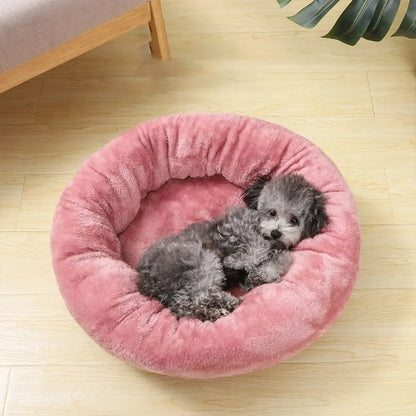 Pet Bed Comfortable Donut Round Dog Kennel Soft Washable Dog Cat Cushion Bed Warm Puppy Kitten House