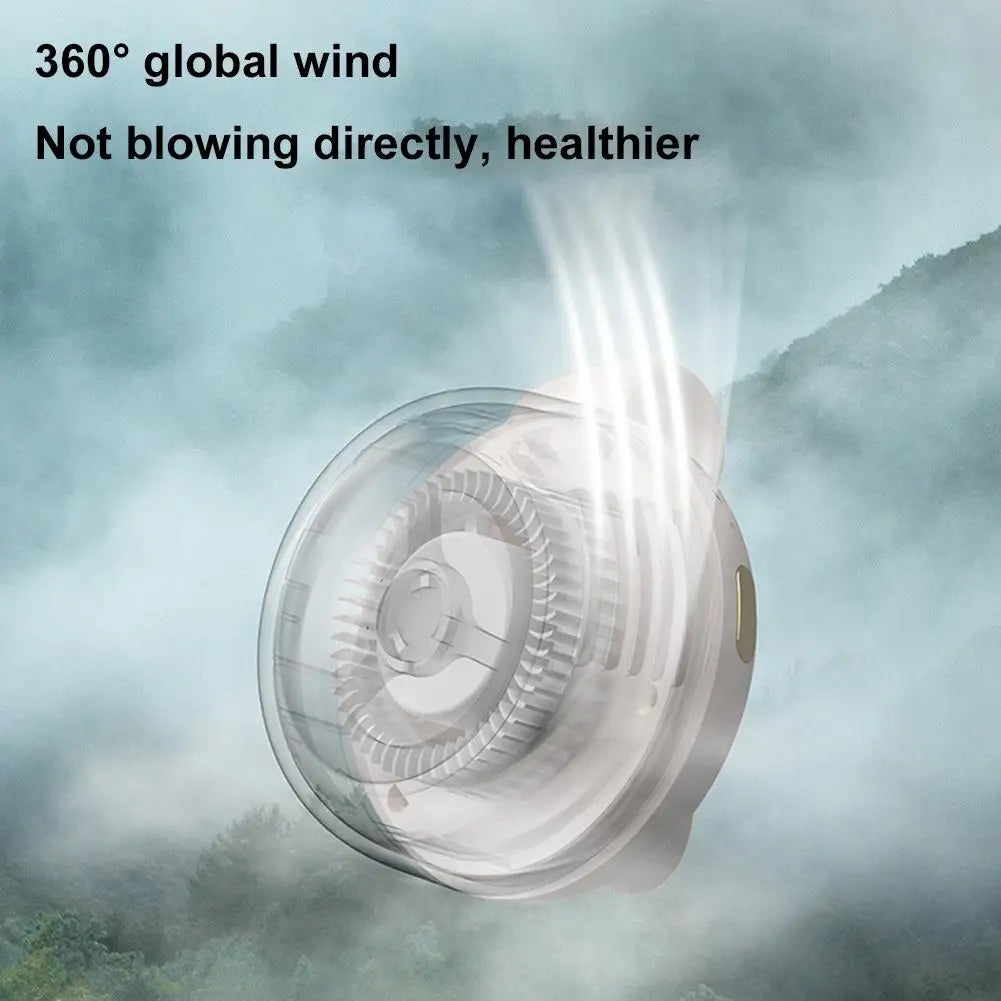 Portable Mini Neck Fan 360° Adjustable USB Rechargeable Personal Cooling Fan Wearable Clip-on Fan for Outdoor/Travel/Summer Gift