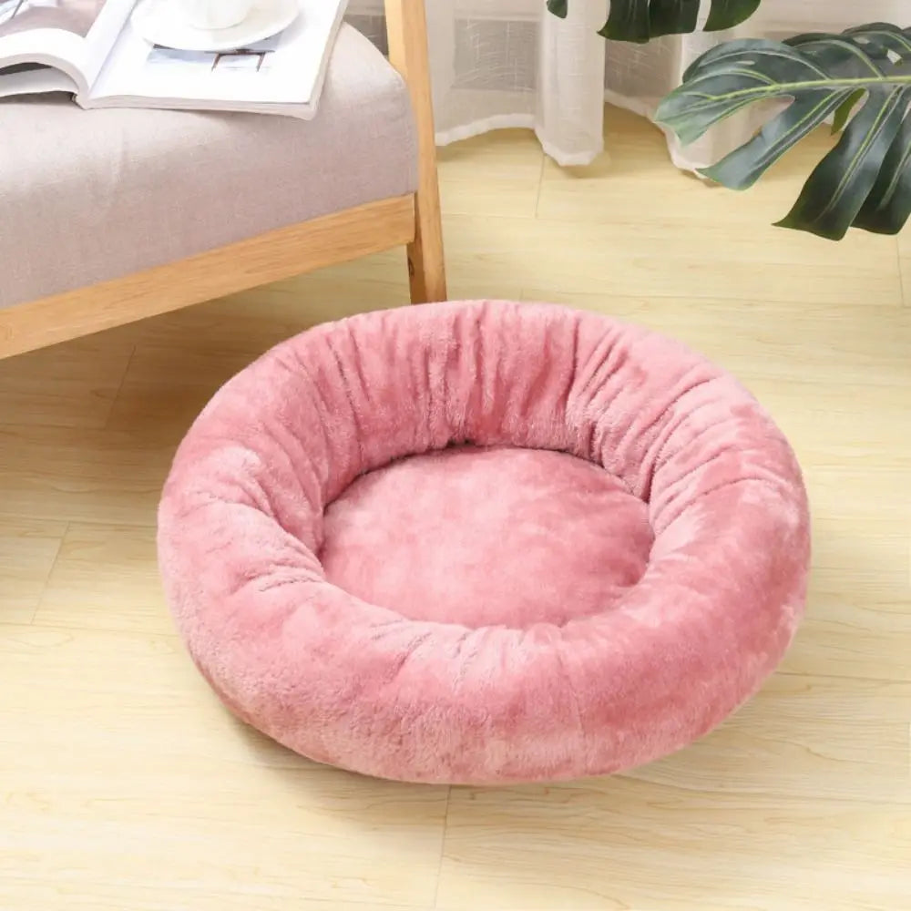 Pet Bed Comfortable Donut Round Dog Kennel Soft Washable Dog Cat Cushion Bed Warm Puppy Kitten House