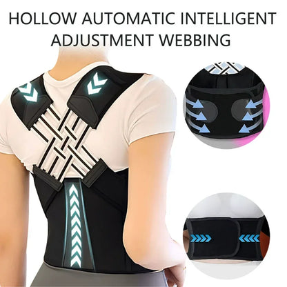 Posture Back Brace Adjustable Back Support Strap to Prevent Spinal Distortion and Hunchback Suitable for Men and Women