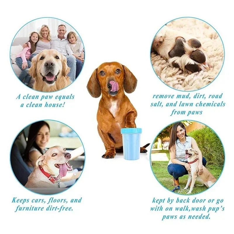 Dog Paw Cleaner Cat Puppy Foot Wash Cup Pet Paw Washer No Rub Automatic Foot Cleaner Portable Effective Pet Foot Washing Cup