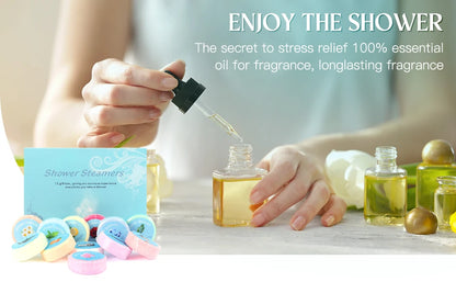 Shower Steamers Aromatherapy - 12 Pack Shower Bombs with Essential Oils Mint Eucalyptus Scent for Shower,