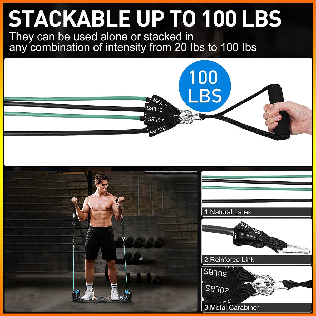 FANDAO Automatic Count Push Up Board 20 in 1 Home Workout Set with Pull rope Handle Door buckle Storage bag kids push up board