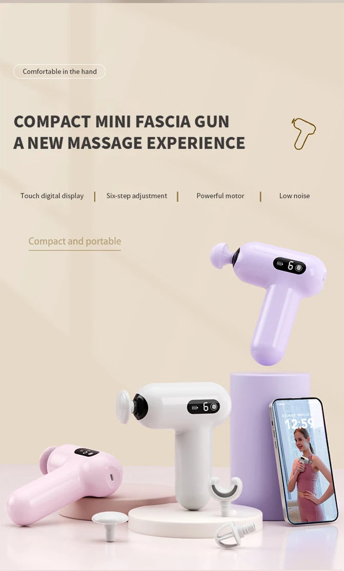 Mini Electric Massage Gun Portable Muscle Relaxation Slimming Fitness Enhancement Shaping Impact Massager for Relaxation