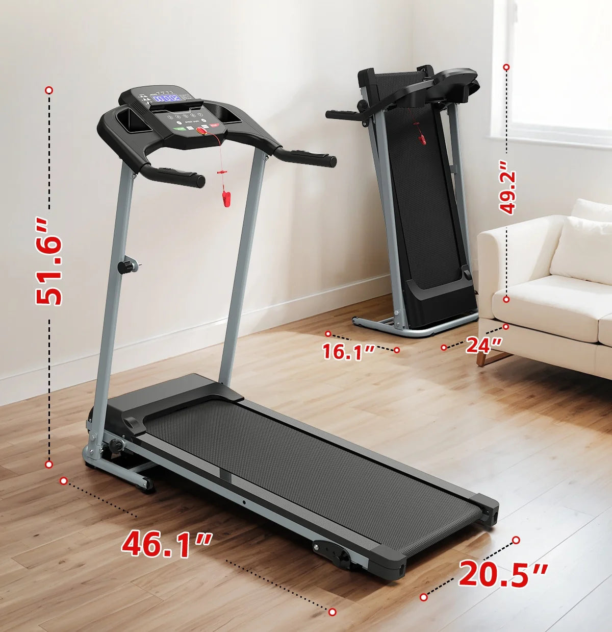 3 Level Incline Ready To Ship Running Machine USA Folding Treadmill Under Desk Walking Pad Foldable Mini Treadmill