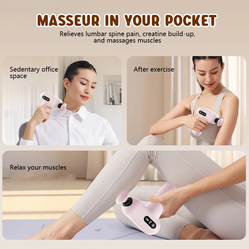 Mini Electric Massage Gun Portable Muscle Relaxation Slimming Fitness Enhancement Shaping Impact Massager for Relaxation