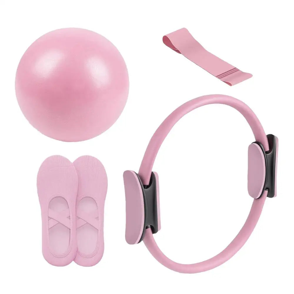 Portable Pilates Set Toning Pilates Ring Resistance Band Workout Exercise Tool For Pregnancy Postpartum Travel Studio Home
