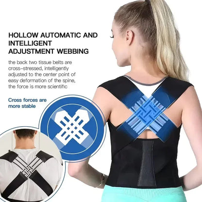 Posture Back Brace Adjustable Back Support Strap to Prevent Spinal Distortion and Hunchback Suitable for Men and Women