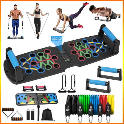 FANDAO Automatic Count Push Up Board 20 in 1 Home Workout Set with Pull rope Handle Door buckle Storage bag kids push up board