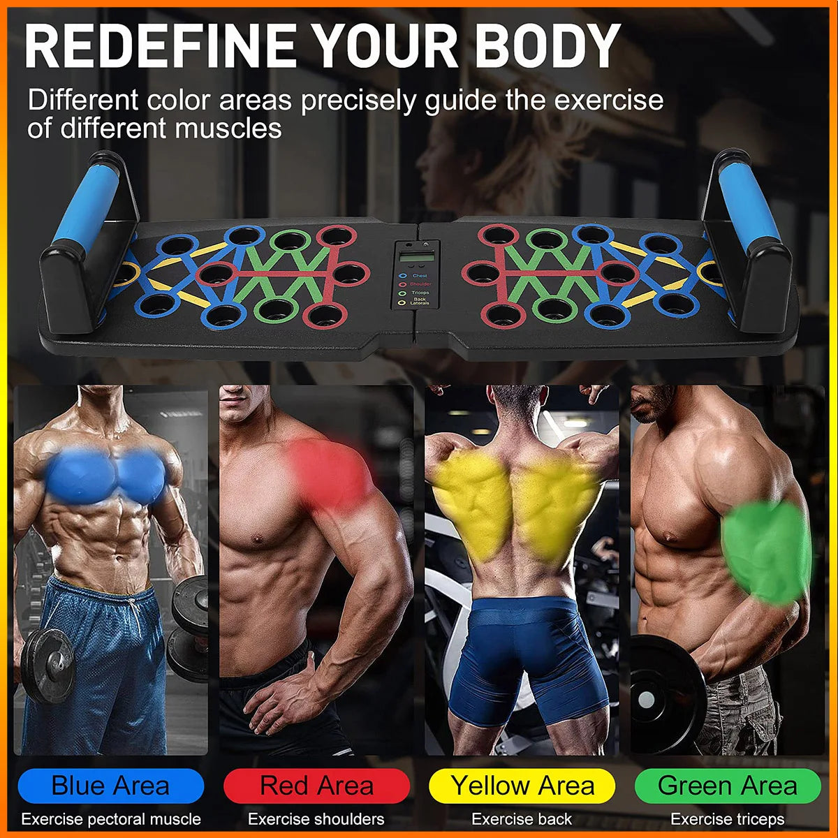 FANDAO Automatic Count Push Up Board 20 in 1 Home Workout Set with Pull rope Handle Door buckle Storage bag kids push up board