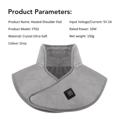 Electric Heating Shoulder Neck Pad USB Heated Back Wrap 3 Heat Level Soft Hot Compress Back Shawl Neck Shoulder Fast Heated Pad