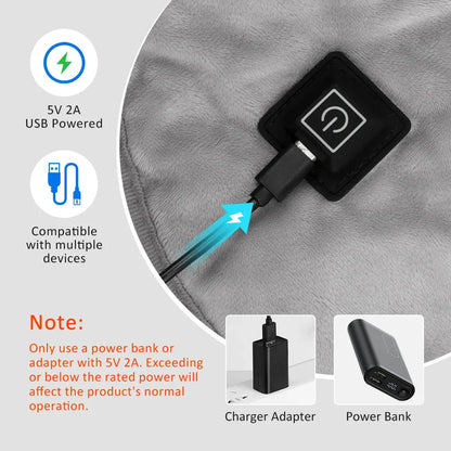 Electric Heating Shoulder Neck Pad USB Heated Back Wrap 3 Heat Level Soft Hot Compress Back Shawl Neck Shoulder Fast Heated Pad