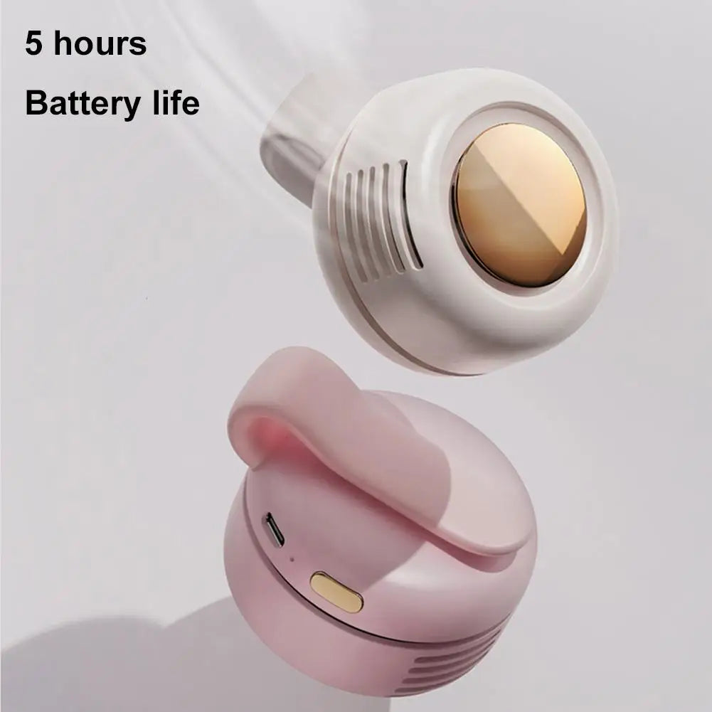 Portable Mini Neck Fan 360° Adjustable USB Rechargeable Personal Cooling Fan Wearable Clip-on Fan for Outdoor/Travel/Summer Gift