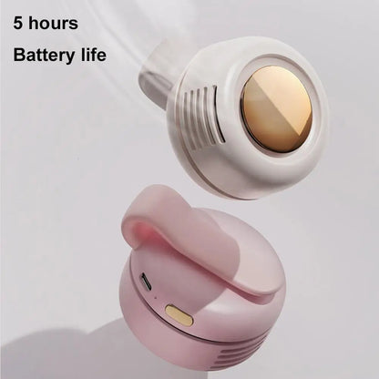 Portable Mini Neck Fan 360° Adjustable USB Rechargeable Personal Cooling Fan Wearable Clip-on Fan for Outdoor/Travel/Summer Gift