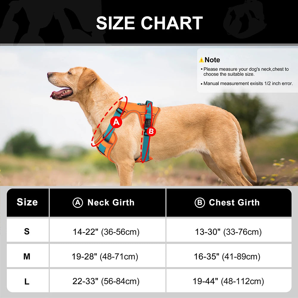 No Pull Dog Harness Nylon Reflective Dog Harnesses Vest Easy Control Handle for Small Medium Large Dogs Labrador Training