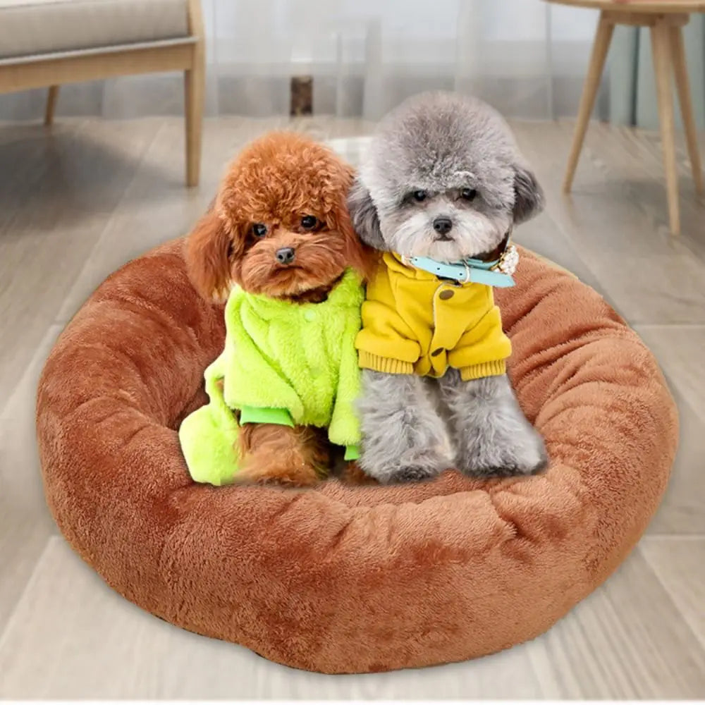 Pet Bed Comfortable Donut Round Dog Kennel Soft Washable Dog Cat Cushion Bed Warm Puppy Kitten House