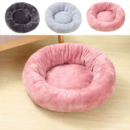 Pet Bed Comfortable Donut Round Dog Kennel Soft Washable Dog Cat Cushion Bed Warm Puppy Kitten House