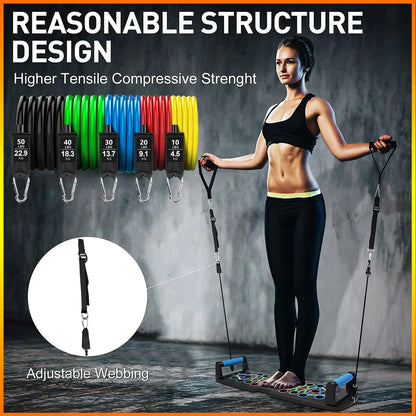 FANDAO Automatic Count Push Up Board 20 in 1 Home Workout Set with Pull rope Handle Door buckle Storage bag kids push up board