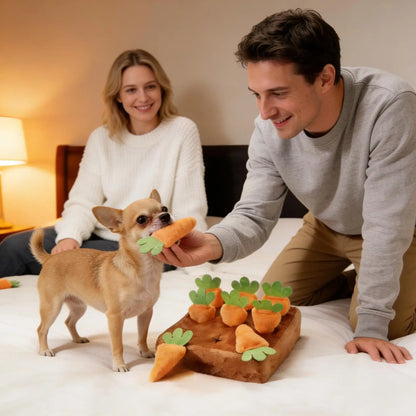 Snuffle Mat for Dogs Interactive Toy with 9 Carrots Foraging Mat for Mental Exercise Boredom Reduction Crate Training Alone Time