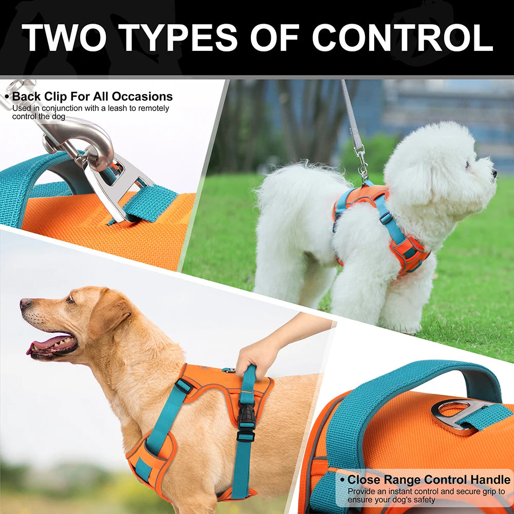 No Pull Dog Harness Nylon Reflective Dog Harnesses Vest Easy Control Handle for Small Medium Large Dogs Labrador Training